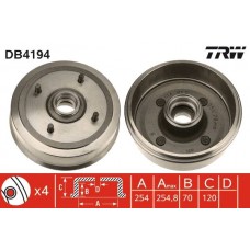 DB4194 TRW Гальмівний барабан
