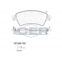 181365-702 ICER Комплект гальмівних колодок дисковий гальм