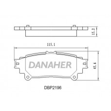 DBP2196 DANAHER Комплект гальмівних колодок дисковий гальм