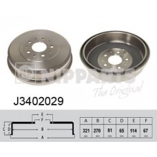 J3402029 NIPPARTS Гальмівний барабан