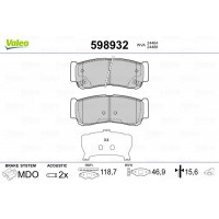 598932 VALEO Комплект гальмівних колодок дисковий гальм
