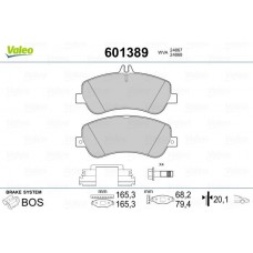 601389 VALEO Комплект гальмівних колодок дисковий гальм