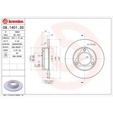 08.1401.30 BREMBO Гальмівний диск