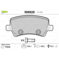598928 VALEO Комплект гальмівних колодок дисковий гальм