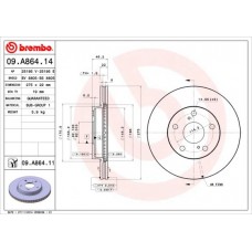 09.A864.14 BREMBO Гальмівний диск