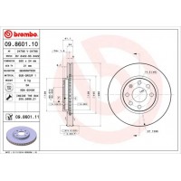 09.8601.10 BREMBO Гальмівний диск