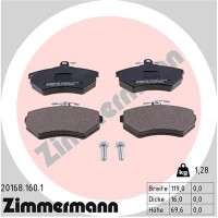 20168.160.1 ZIMMERMANN КомплеК т гальмівних колодок, дискове гальмо