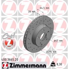 400.3665.20 ZIMMERMANN Гальмівний диск