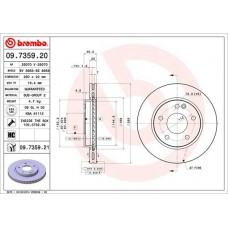 09.7359.21 BREMBO Гальмівний диск