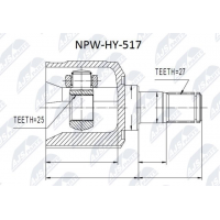NPW-HY-517 NTY Шарнирный комплект, Привідний вал