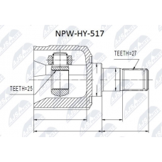 NPW-HY-517 NTY Шарнирный комплект, Привідний вал