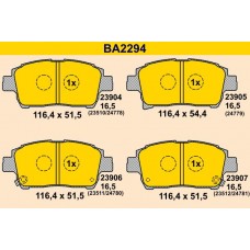 BA2294 BARUM Комплект гальмівних колодок дисковий гальм