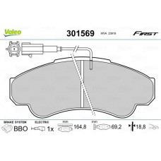 301569 VALEO КомплеК т гальмівних колодок, дискове гальмо