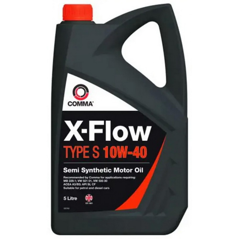 Купити Олива моторна напівсинтетична COMMA X-Flow Type S 10W-40 5л (XFS5L) в Україні ціна