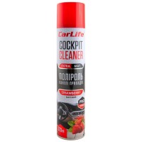 Полироль для пластика CARLIFE Cockpit Cleaner Extra Mat клубника, 320 мл (CF343)