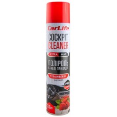 Полироль для пластика CARLIFE Cockpit Cleaner Extra Mat клубника, 320 мл (CF343)