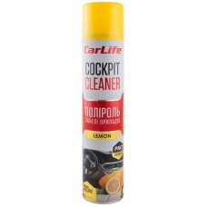 Полироль для пластика CARLIFE Cockpit Cleaner лимон, 320мл (CF322)