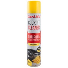Полироль для пластика CARLIFE Cockpit Cleaner банан, 320мл (CF323)