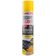 Полироль для пластика CARLIFE Cockpit Cleaner Extra Mat банан, 320мл (CF342)