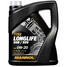 Олива моторне синтетичне MANNOL 7722 O.E.M. LONGLIFE 508/509 0W-20, 5л