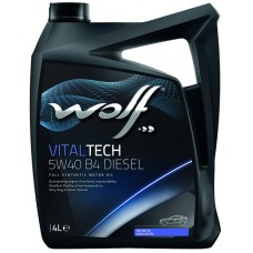 Олива моторне синтетичне WOLF VitalTech DIESEL B4 5W-40, 4л (8334009)