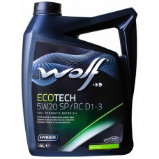 Олива моторне синтетичне WOLF Ecotech SP/RC D1-3 5W-20, 4л (1050525)