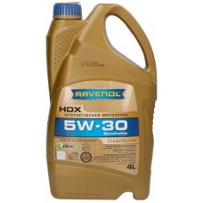 Олива моторне синтетичне RAVENOL HDX 5W-30 4л (1111125004)