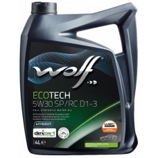 Олива моторне синтетичне WOLF EcolTech SP/RC D1-3 5W-30, 4л (1049901)