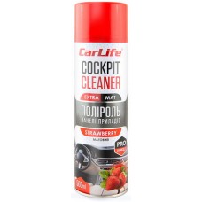 Полироль для пластика CARLIFE Cockpit Cleaner Extra Mat клубника, 500 мл (CF523)