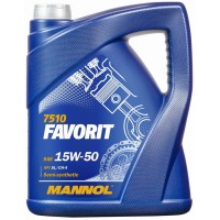 Олива моторне напівсинтетичне MANNOL FAVORIT 15W-50, 5л