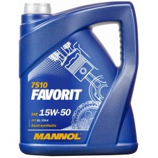 Олива моторне напівсинтетичне MANNOL FAVORIT 15W-50, 5л