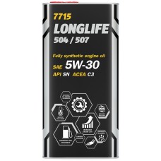 Олива моторне синтетичне MANNOL 7715 LONGLIFE 504/507 5W-30, 5л