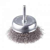 Щетка чашечная 75 мм для дрели, 1/4 (витая проволока) INTERTOOL BT-9075
