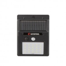 Светильник аккумуляторный настенный 20SMD LED, уличный, солнечная панель, датчик движения INTERTOOL LB-0112