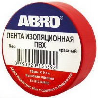 Изолента ABRO ET-912 R красная ПВХ 19 мм x 9.1 м купити в Україні