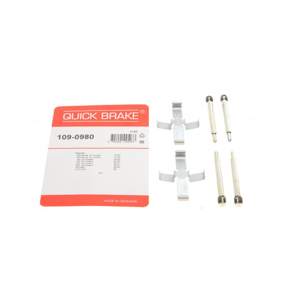 109-0980 QUICK BRAKE Комплектуючі колодки дискового гальма