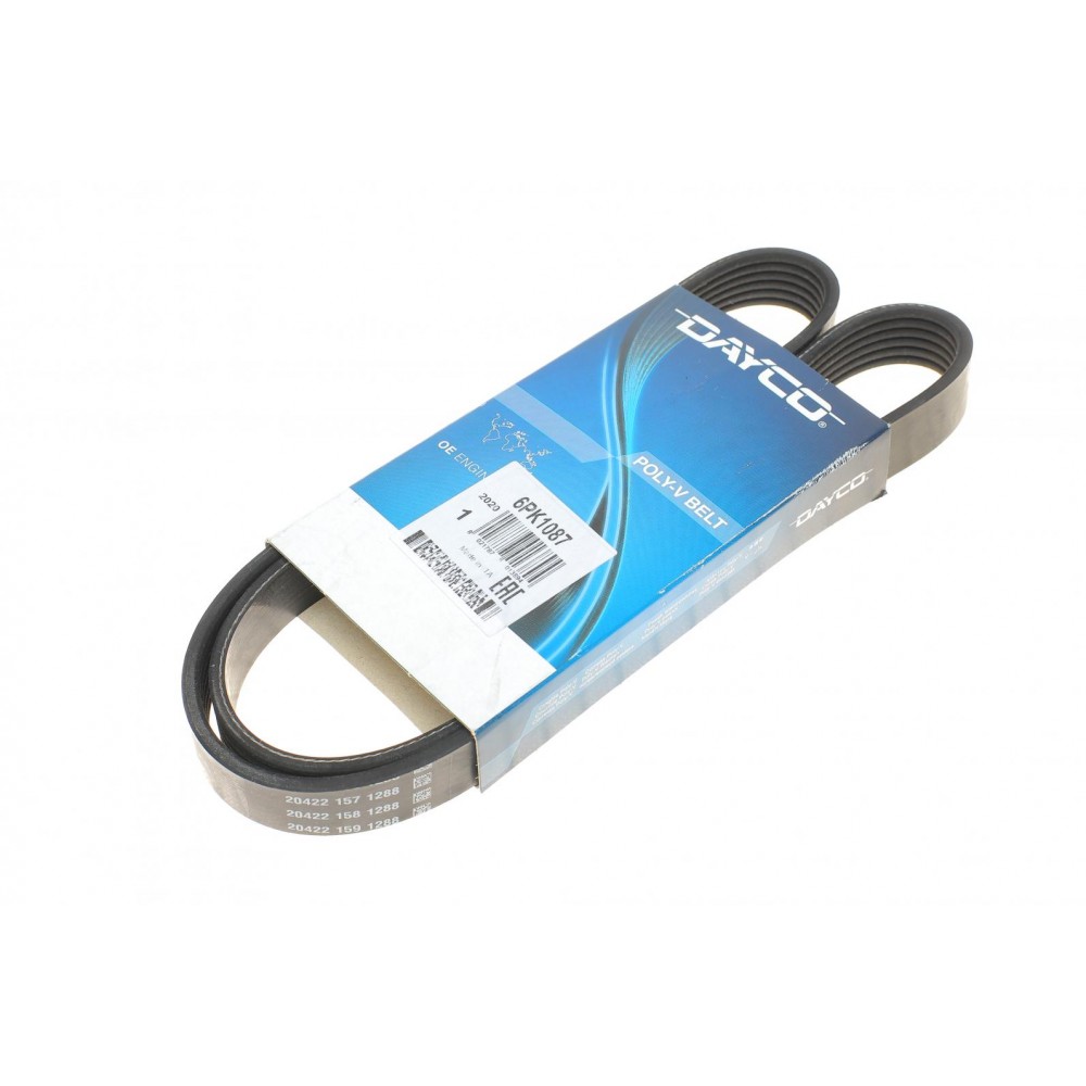 Ручейковий ремінь 6PK Dayco6=1087 VW 1.6FSI 03- DAYCO 6PK1087