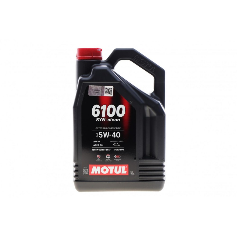 Олива моторне синтетичне MOTUL 6100 Syn-clean SAE 5W40 5л (854351)