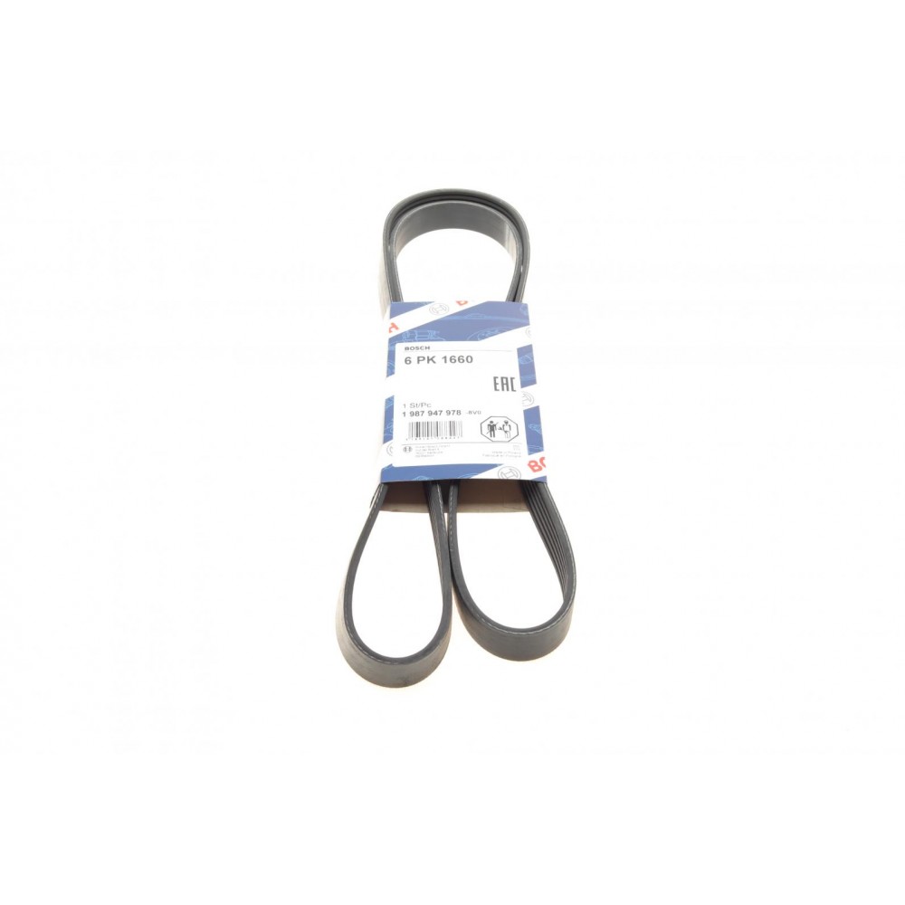 Ручейковий ремінь 6PK BOSCH1987947978 (6=1660) AUDI BMW PEUGEOT VW BOSCH 1987947978