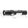 Ліхтарик акумуляторний 800Lm 2IN1 CREE T6 LED+COB/10W (USB)