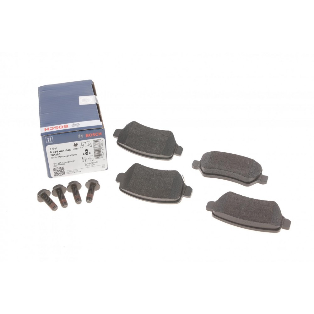 0 986 424 646 BOSCH Комплект гальмівних колодок дисковий гальм
