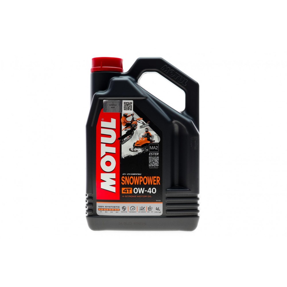 Олива моторне 100% синтетичне эстеровое MOTUL Snowpower 4T 0W-40, 4л (826907) (105892)