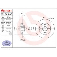 Диск гальмівний BREMBO 08.9512.27