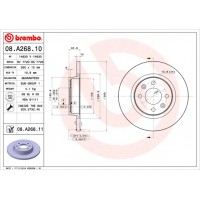 Диск гальмівний BREMBO 08.A268.11