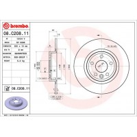 Диск гальмівний BREMBO 08.C208.11