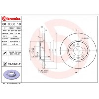 Диск гальмівний BREMBO 08.C308.11