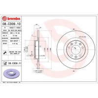 Диск гальмівний BREMBO 08.C309.11