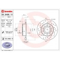 Диск гальмівний BREMBO 08.9488.1X