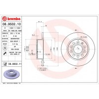 Диск гальмівний BREMBO 08.9502.11