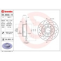 Диск гальмівний Xtra BREMBO 08.9502.1X